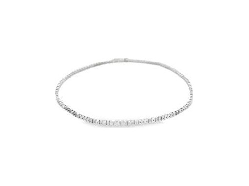 18K White Gold Tennis Bracelet with Natural Round Diamonds